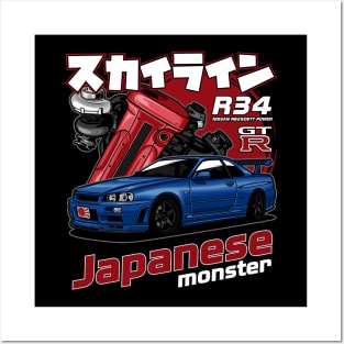 Skyline GTR R34 Posters and Art